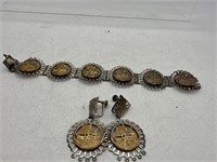 Vintage 925 bracelet & earrings