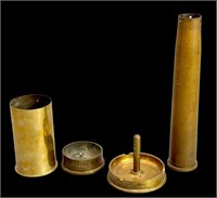 40mm, 75mm and others brass shells - 4 total