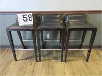 3 Short Black Bar Stools