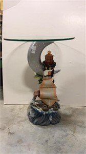 Lighthouse table with glass top