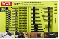 RYOBI 195pc Drill & Driver Bit Set w/ Case NEW