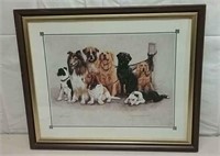Framed Daphne Baxter Dogs Print 22.5x18.5"