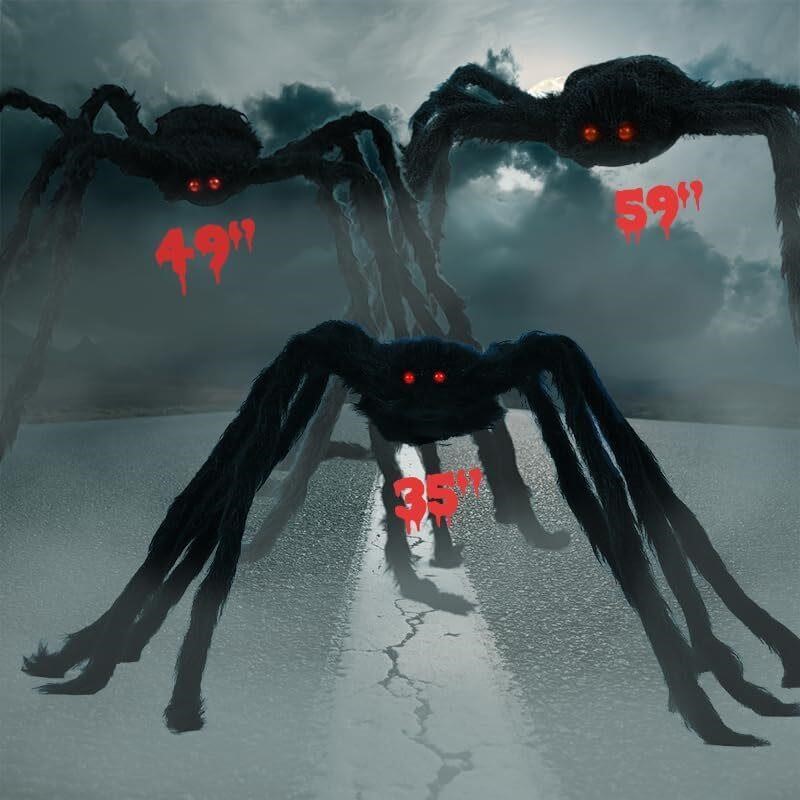 Lytjaer 3 Packs Halloween Fake Spiders Set