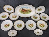 Antique Bavarian Game Bird Plate Set