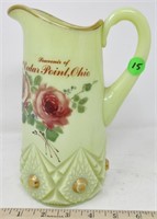 Cedar Point custard glass souvenir pitcher