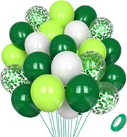 SEALED-75pcs Green and White Balloons Kit x4