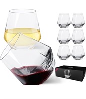 JBHO Stemless Wine Glasses Set of 6