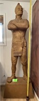 Life Size Indigenous Brave Molded Out of Resin