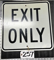 Metal Exit Only Road Sign