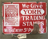"York Trading Stamps" Porcelain Sign
