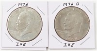 1976 & 1976-D EISENHOWER SILVER DOLLARS