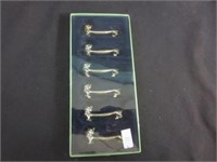 NOS Silver Plated Cat w/Bow Knife Holders -