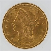1882-S Double Eagle ICG MS62 $20 Liberty Head
