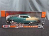 Motor Max Diecast 1955 Blue Chevy Bel Air 1:24