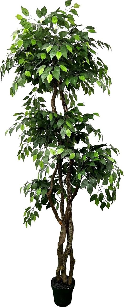Hand-Made 6.5' Ficus Artificial Tree | Green