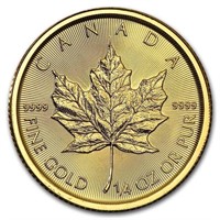 2017 Canada 1/4 Oz Gold Maple Leaf Bu