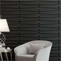 PVC Black Textured 3D Wall Panels for Interior