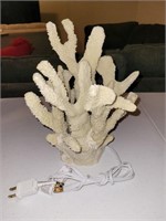 Resin Coral lamp. 10" tall