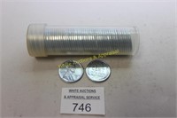 Roll of (50) Mint BU Lincoln Wheat Steel Penny - 1