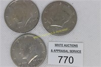 Kennedy Half Dollars - 1971D -(3) Total - VF Avera