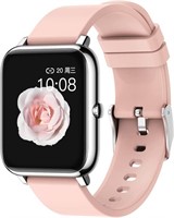 D1) Smart Watch for Women Girls Pink, Full Touch