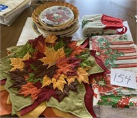 Lot Holiday, linens, and paper products