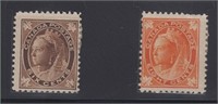 Canada Stamps #71-72 Mint Hinged, Queen, CV $465