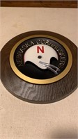 14” plastic round Nebraska Cornhusker emblem