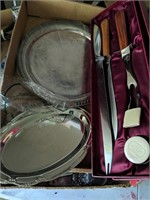 Silvercraft silver plated lot and carving set