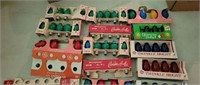 Vintage Christmas lights blue green red and