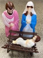 28" Illuminated Blow Mold Christmas Nativity Scene