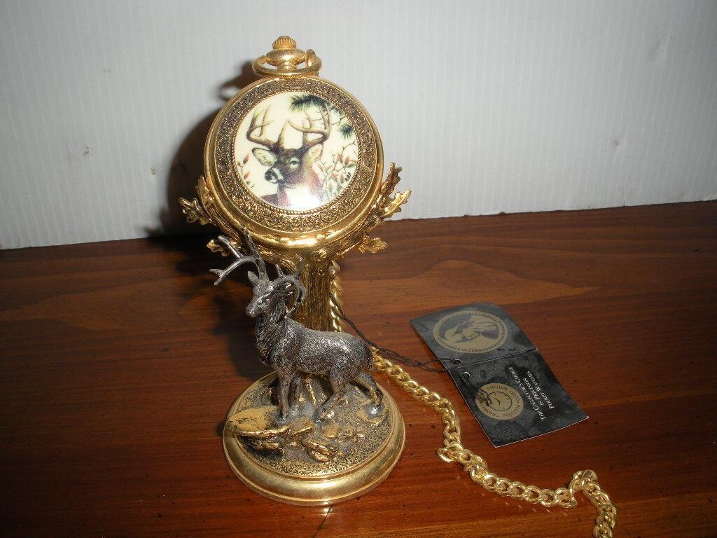 Whitetail Deer Pocket Watch w/Stand