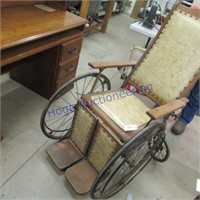 ANTIQUE WHEEL CHAIR- 46"T