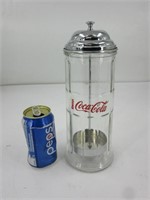 Distributeur de paille Coca-Cola en verre