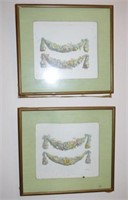 Six framed floral prints