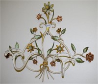 Decorative floral metal coat hook