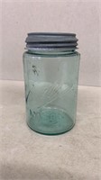 RARE 1896-1910 Ball Jar aqua blue