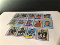 (14) Vintage Football Player Trading Cards Lot