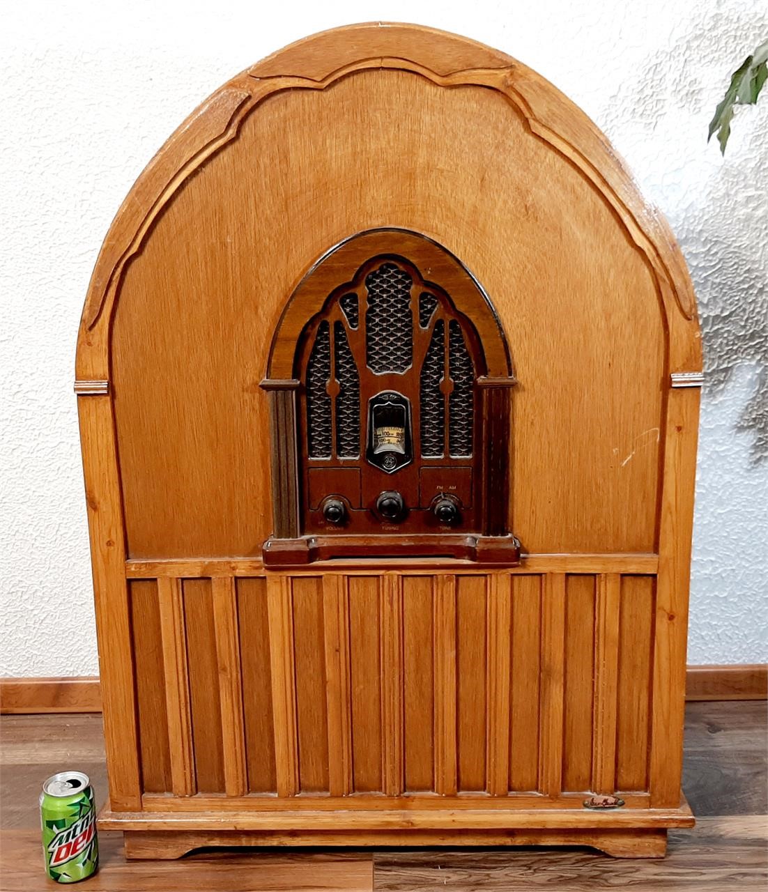 Radio style vintage meuble en pin fait à la main *
