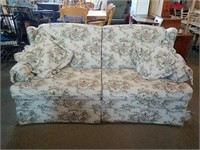 Beautiful Wing Back Floral Pull Out Sofa in Great