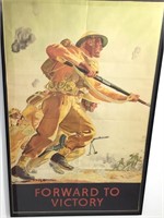 Forward to Victory WWII Framed Poster