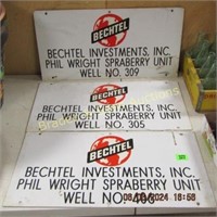 GROUP OF 3 VINTAGE OILFIELD SIGNS