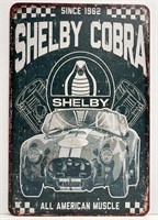 Reproduction Shelby Cobra Metal Sign 8" x 12"