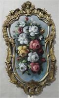 Lot #1544B - Original framed floral oil on board