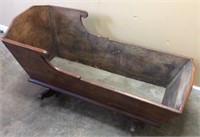 ANTIQUE WOODEN ROCKING CRADLE