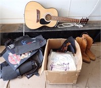 GUITAR, T-SHIRT TRANSFERS, BELTS, LEATHER BOOTS