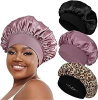 3PK Silk Bonnet Satin Hair Bonnet