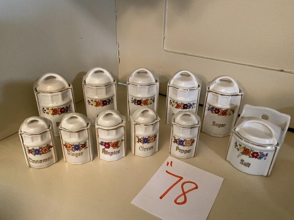 MINIATURE PORCELAIN SPICE SET