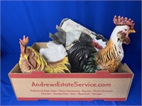 ROOSTERS & RABBIT KITCHEN DECOR LOT