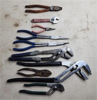 Assorted Pliers, Needle Nose, Channel Locks etc